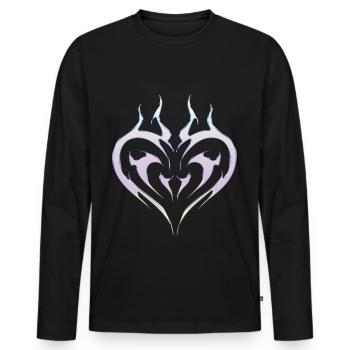 Tribal Heart Tattoo for Emo and Goth - Men's Premium Organic Long Sleeve Shirt - black - Front - Nico (187cm)