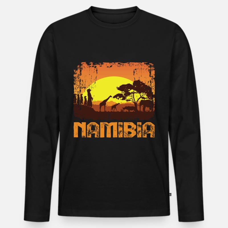 Namibia Afrika Shirt Geschenkidee - Männer Premium Bio Langarmshirt - Schwarz