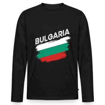 Bulgarie - T-shirt manches longues Premium bio Homme - noir - Devant - Nico (187cm)
