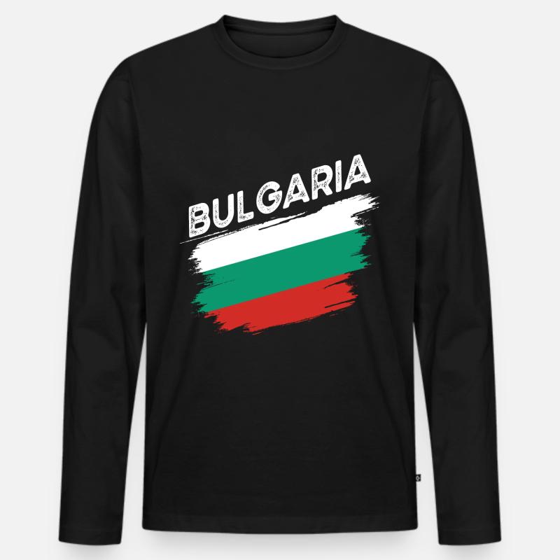 Bulgarien - Männer Premium Bio Langarmshirt - Schwarz