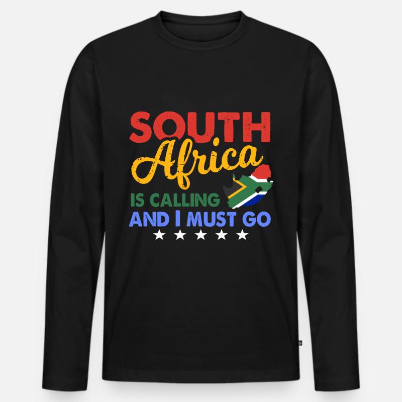 Südafrika - Männer Premium Bio Langarmshirt - Schwarz