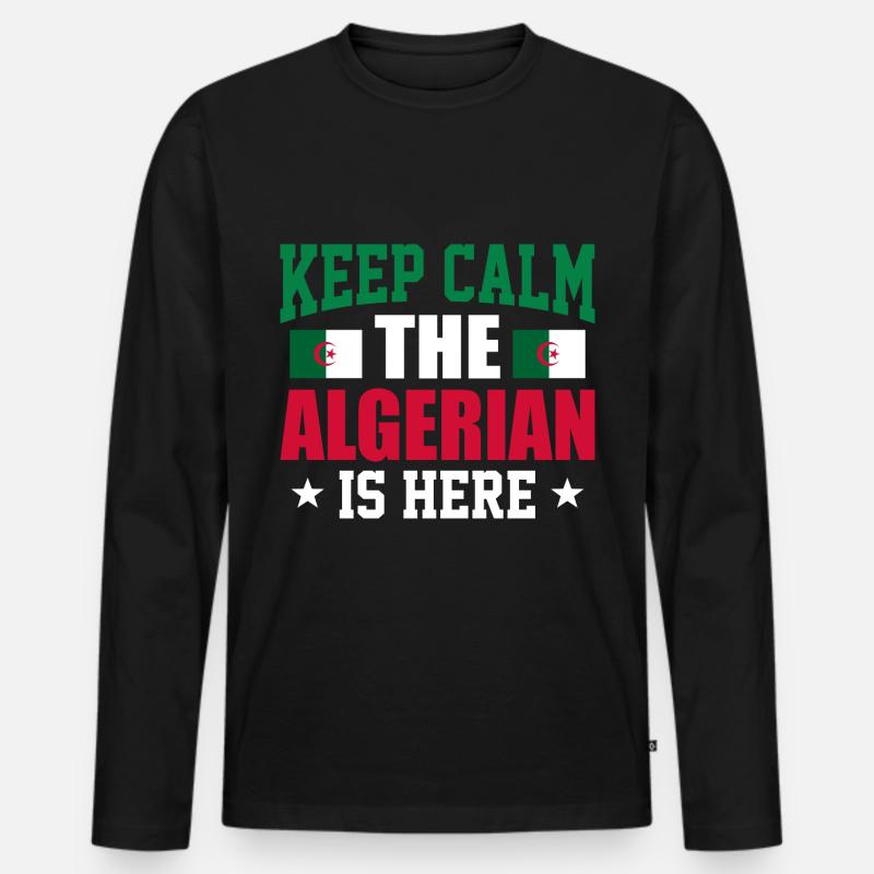 Algerien - Männer Premium Bio Langarmshirt - Schwarz