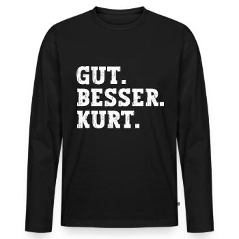 Gut Besser Kurt Lustiger Spruch Name Kurt - Männer Premium Bio Langarmshirt - Schwarz - Vorne - Nico (187cm)