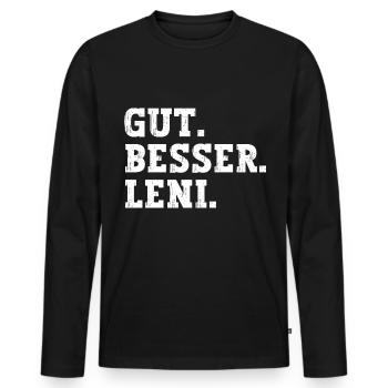 Gut Besser Leni Lustiger Spruch Name Leni - Männer Premium Bio Langarmshirt - Schwarz - Vorne - Nico (187cm)