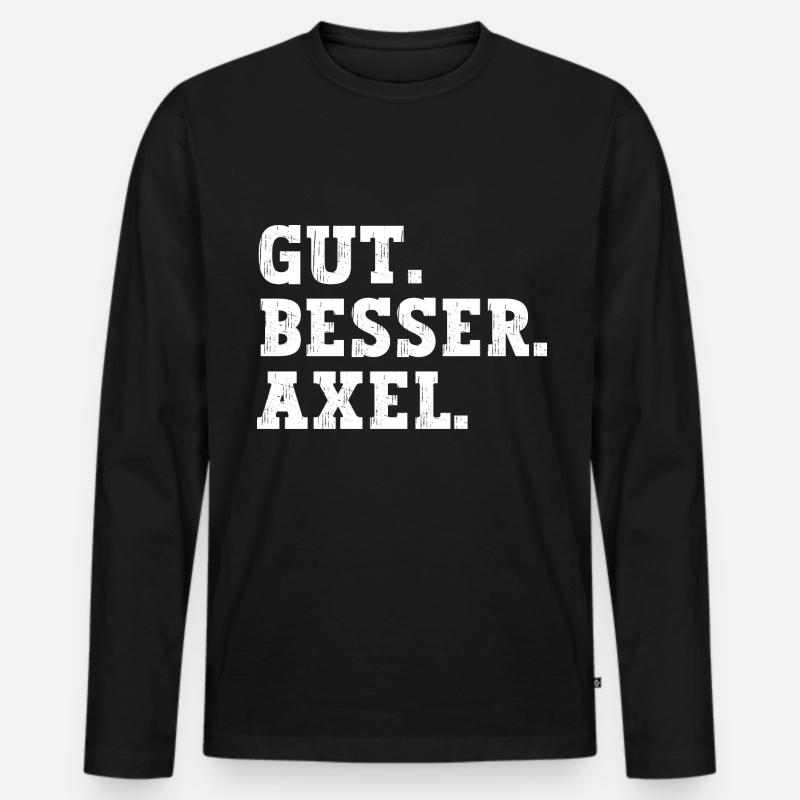 Gut Besser Axel Lustiger Spruch Name Axel - Männer Premium Bio Langarmshirt - Schwarz