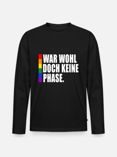 Keine Phase LGBT Gay Pride Coming Out CSD - Männer Premium Bio Langarmshirt - Schwarz