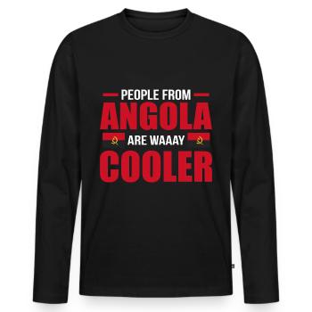 Angola - Men's Premium Organic Long Sleeve Shirt - black - Front - Nico (187cm)