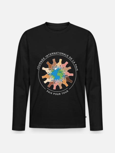 Journée Internationale de la Paix - Männer Premium Bio Langarmshirt - Schwarz