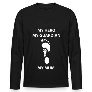 Meine Heldin Mutter Beschuetzerin - Männer Premium Bio Langarmshirt - Schwarz - Vorne - Nico (187cm)