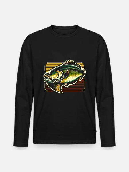 Bass Fish - Men's Premium Organic Long Sleeve Shirt - black