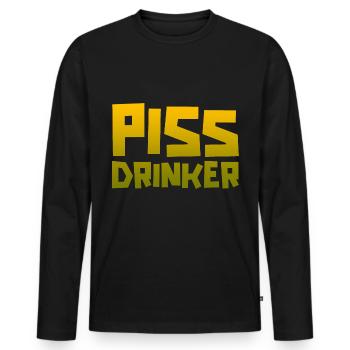 Piss Drinker 11 - Männer Premium Bio Langarmshirt - Schwarz - Vorne - Nico (187cm)