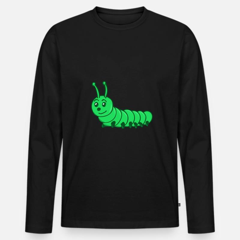 Raupe - Männer Premium Bio Langarmshirt - Schwarz