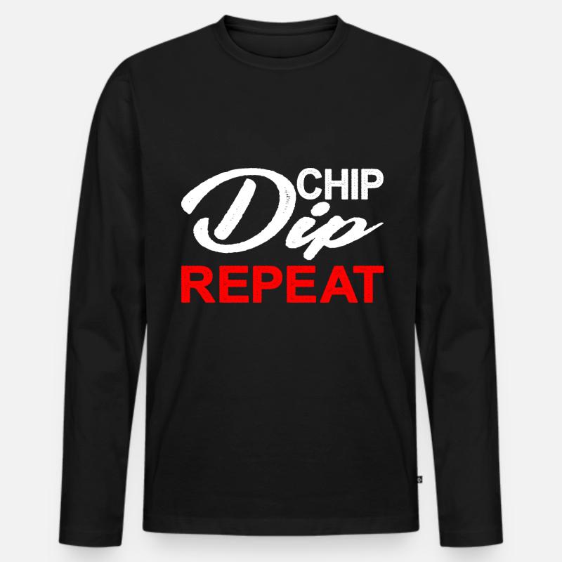 Chip Dip Repeat 8 - Männer Premium Bio Langarmshirt - Schwarz