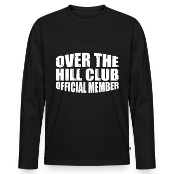 Over The Hill Club Official Member 8 - Men's Premium Organic Long Sleeve Shirt - black - Front - Nico (187cm)