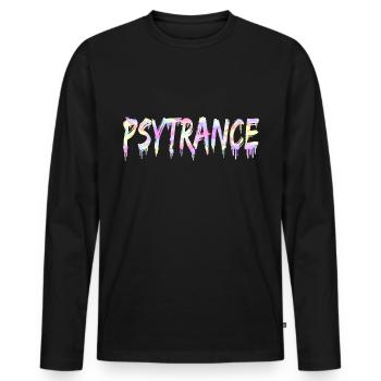 Psytrance Goa Trance - Men's Premium Organic Long Sleeve Shirt - black - Front - Nico (187cm)