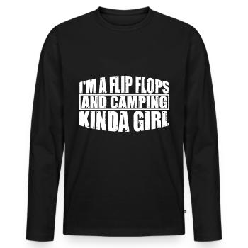Je suis une Flip Flops Et Camping Kinda Girl 4 - T-shirt manches longues Premium bio Homme - noir - Devant - Nico (187cm)