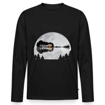 Gitarre Gitarristen Guitar Gitarrenspieler - Männer Premium Bio Langarmshirt - Schwarz - Vorne - Nico (187cm)