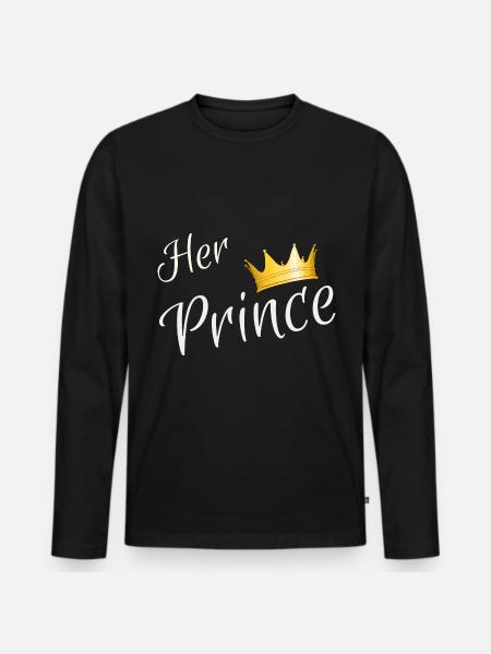 Her Prince - your prince - Men's Premium Organic Long Sleeve Shirt - black