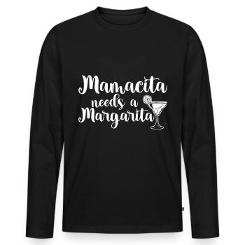 Mamacita Needs A Margarita 4 - Men's Premium Organic Long Sleeve Shirt - black - Front - Nico (187cm)