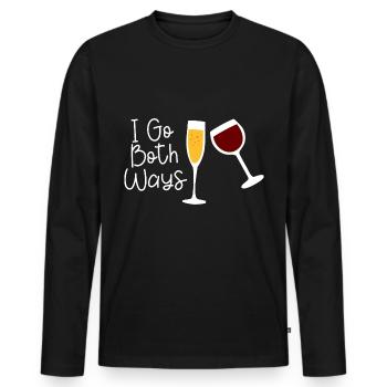 Je vais dans les deux sens 4 - T-shirt manches longues Premium bio Homme - noir - Devant - Nico (187cm)
