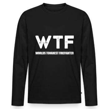 Feuerwehrmann - Männer Premium Bio Langarmshirt - Schwarz - Vorne - Nico (187cm)