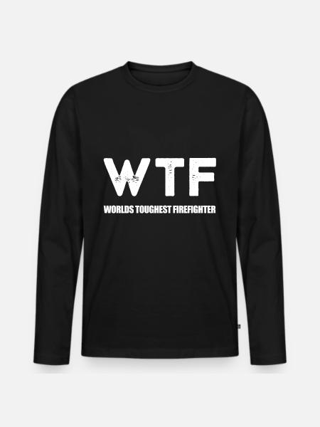 Feuerwehrmann - Männer Premium Bio Langarmshirt - Schwarz