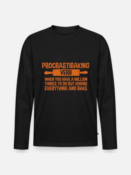 Procrastibaking Defnintion Description 2 - T-shirt manches longues Premium bio Homme - noir