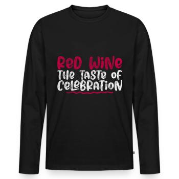 Vin rouge Le goût de la célébration 3 - T-shirt manches longues Premium bio Homme - noir - Devant - Nico (187cm)
