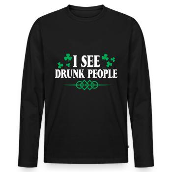 I See Drunk People 4 - Men's Premium Organic Long Sleeve Shirt - black - Front - Nico (187cm)