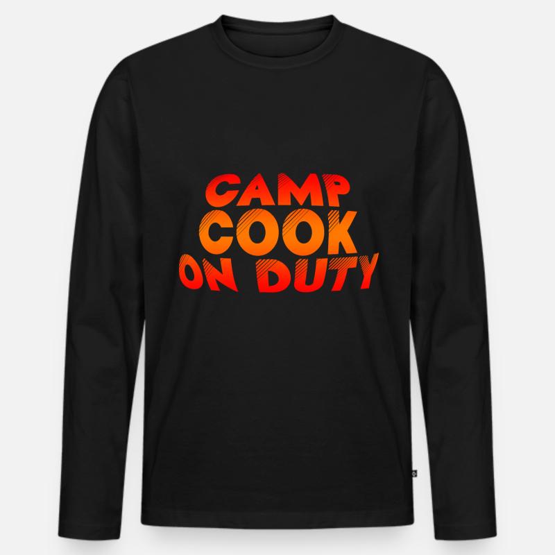 Camp Cook On Duty - Männer Premium Bio Langarmshirt - Schwarz