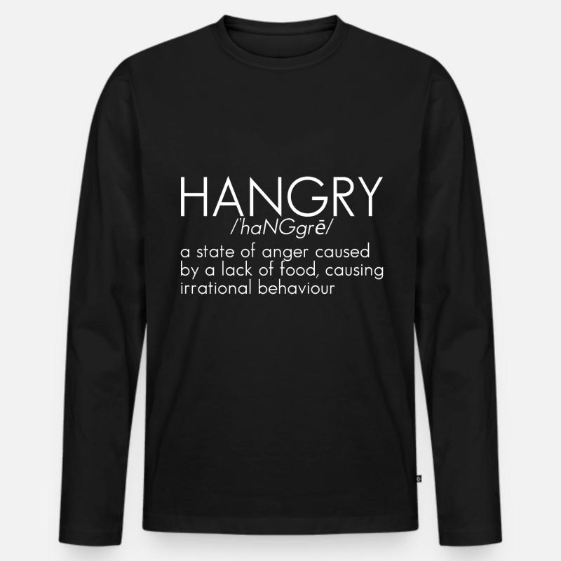Hangry Definition 5 - Männer Premium Bio Langarmshirt - Schwarz