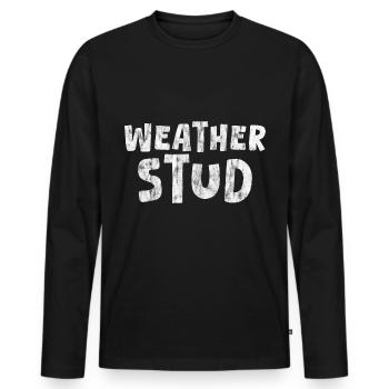 Weather Stud 3 - Männer Premium Bio Langarmshirt - Schwarz - Vorne - Nico (187cm)