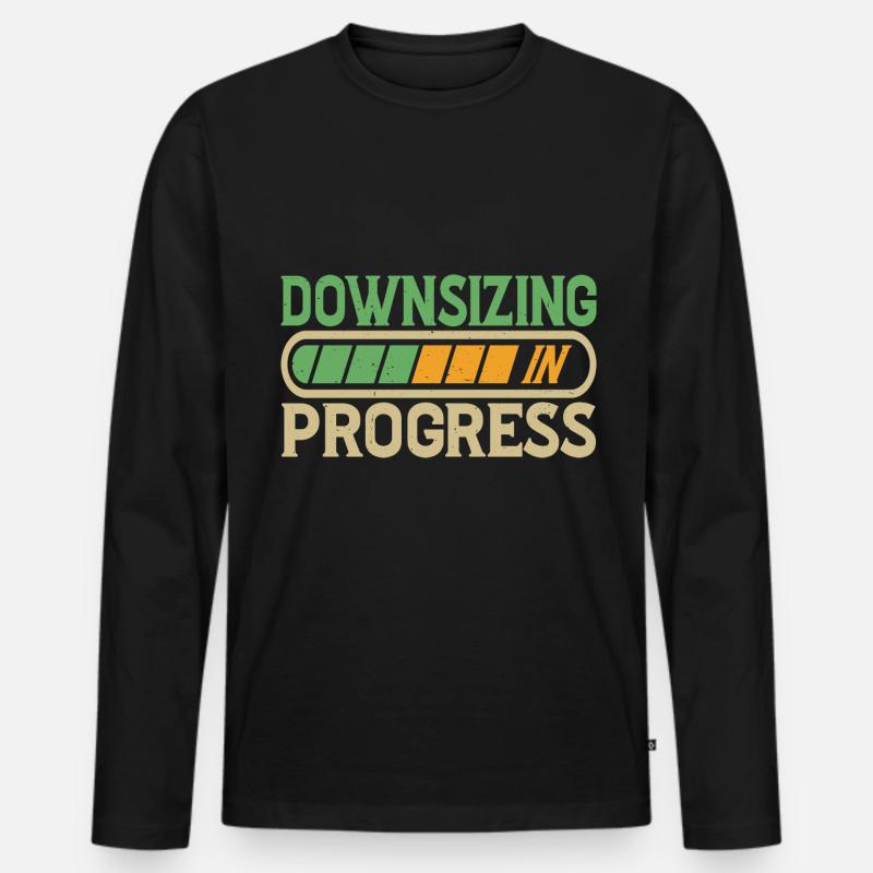 Downsizing In Progress 20 - Männer Premium Bio Langarmshirt - Schwarz