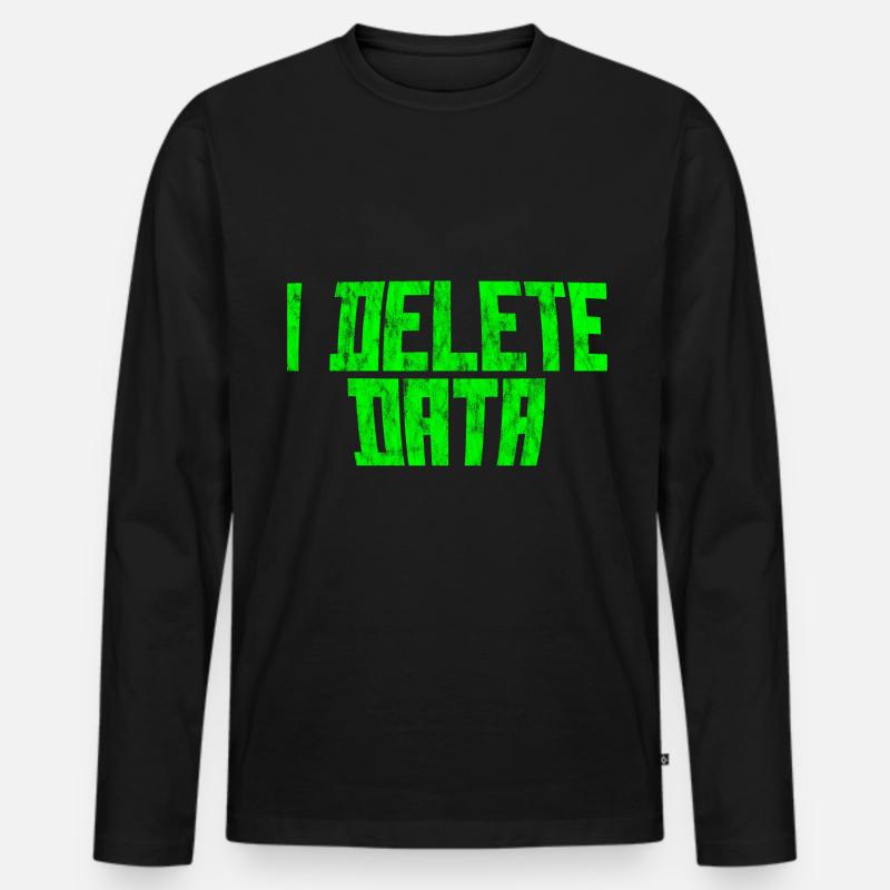 I Delete Data 3 - Männer Premium Bio Langarmshirt - Schwarz