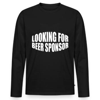 À la recherche d’un sponsor de bière 4 - T-shirt manches longues Premium bio Homme - noir - Devant - Nico (187cm)