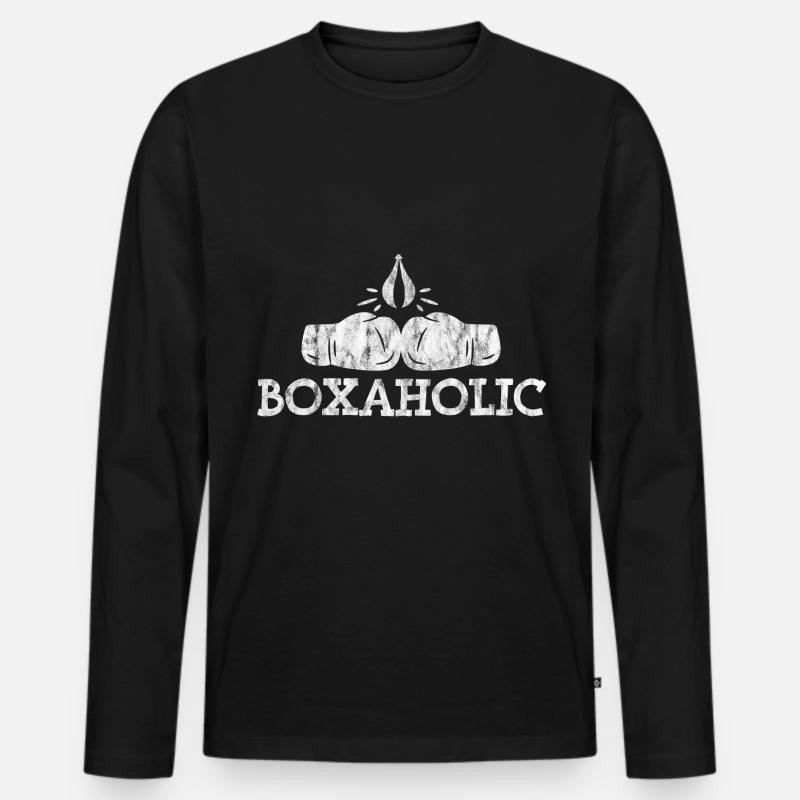 Boxaholic 3 - Männer Premium Bio Langarmshirt - Schwarz