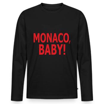 Monaco, bébé! - T-shirt manches longues Premium bio Homme - noir - Devant - Nico (187cm)