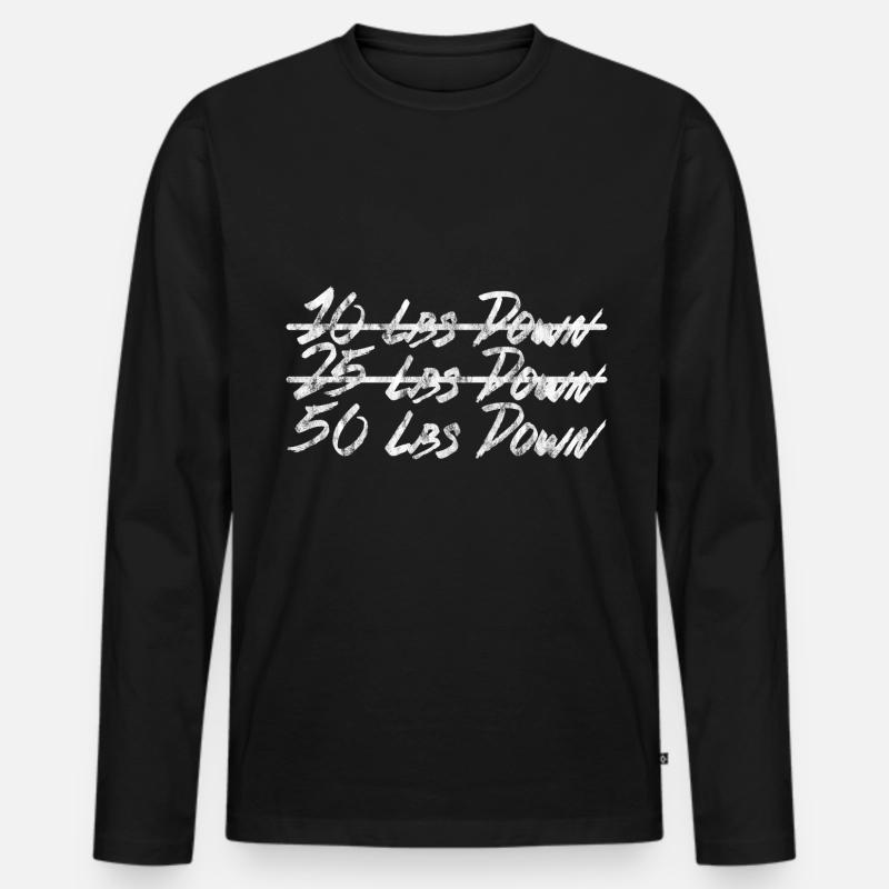 50 Lbs Down 3 - Männer Premium Bio Langarmshirt - Schwarz