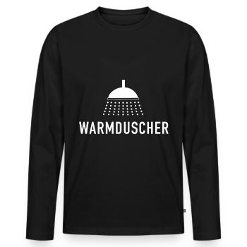 Douche chaude - T-shirt manches longues Premium bio Homme - noir - Devant - Nico (187cm)