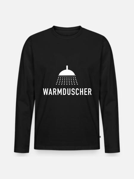 Warmduscher - Männer Premium Bio Langarmshirt - Schwarz