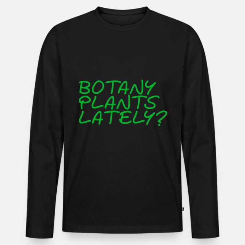 Botany Plants Lately 23 - Männer Premium Bio Langarmshirt - Schwarz