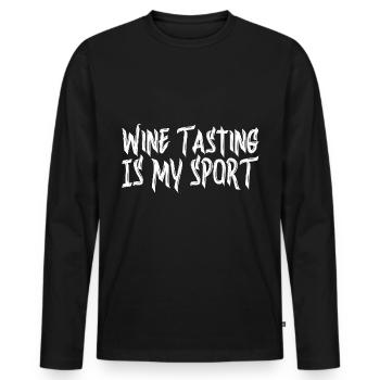 Wine Tasting Is My Sport 3 - Men's Premium Organic Long Sleeve Shirt - black - Front - Nico (187cm)