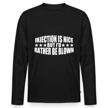 L’injection est agréable mais je préfère être soufflé 8 - T-shirt manches longues Premium bio Homme - noir - Devant - Nico (187cm)