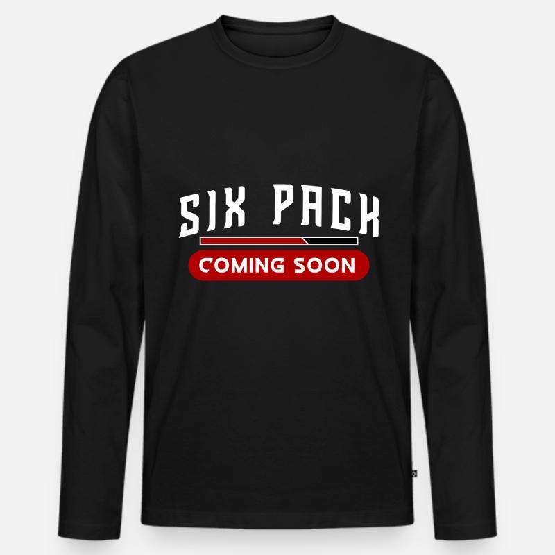 Six Pack Coming Soon 21 - Männer Premium Bio Langarmshirt - Schwarz