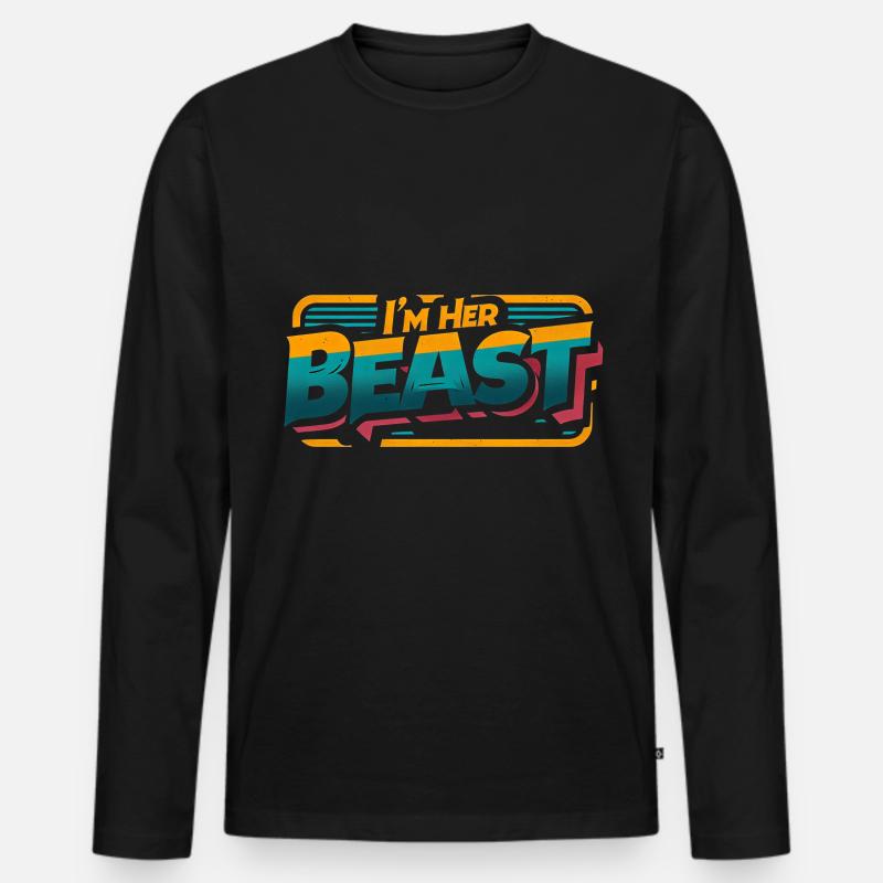I'm Her Beast 9 - Männer Premium Bio Langarmshirt - Schwarz