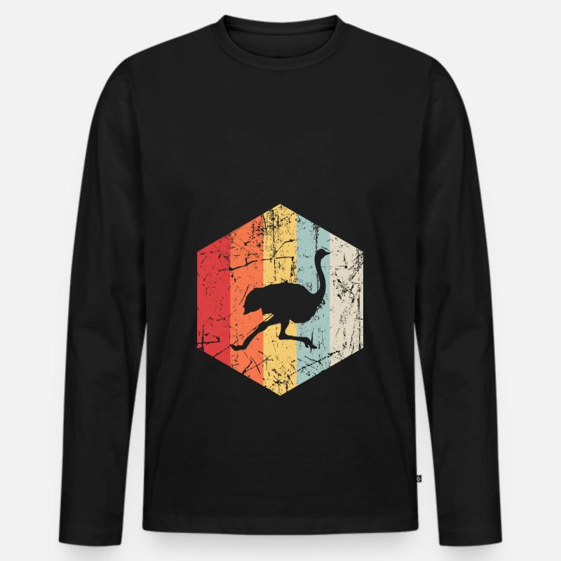 Strauss - Männer Premium Bio Langarmshirt - Schwarz