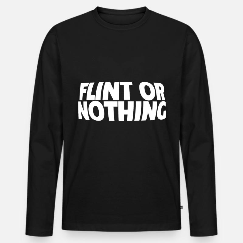 Flint Or Nothing - Männer Premium Bio Langarmshirt - Schwarz