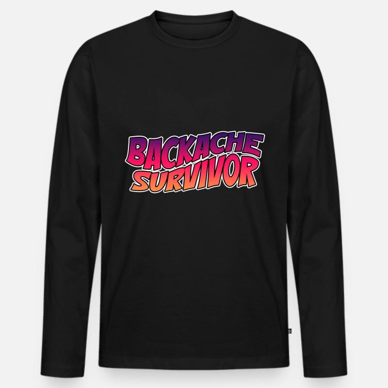 Backache Survivor 4 - Männer Premium Bio Langarmshirt - Schwarz