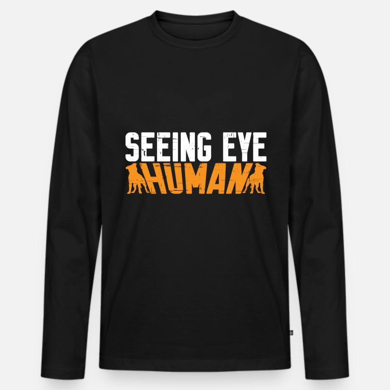 Seeing Eye Human 10 - Männer Premium Bio Langarmshirt - Schwarz