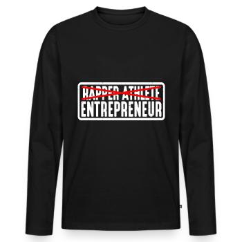 Rapper Athlete Entrepreneur 23 - Männer Premium Bio Langarmshirt - Schwarz - Vorne - Nico (187cm)